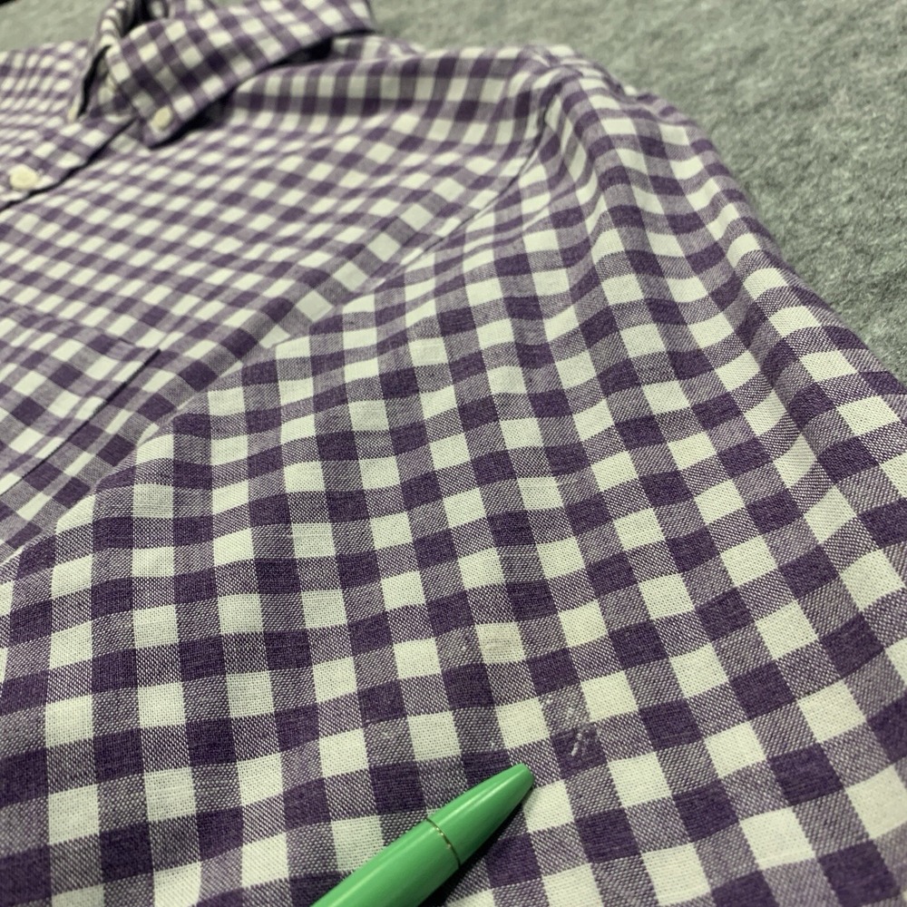 Johnnie O Men's Hangin' Out Purple White Check Button Down Shirt - Size L - Picture 7 of 15